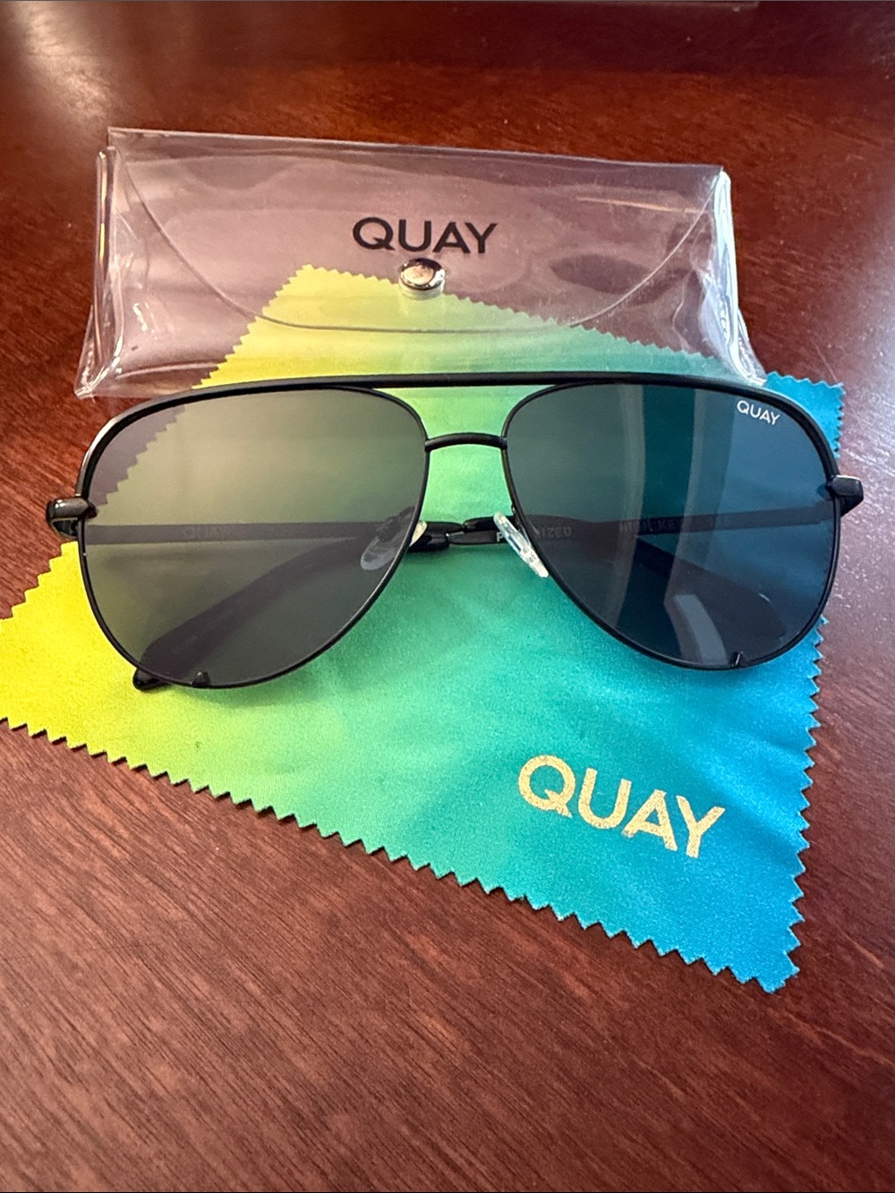 Quay Australia Black Aviator Sunglasses